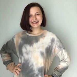 Gray and Tan Tie Dye Long Steve Women’s Shirt